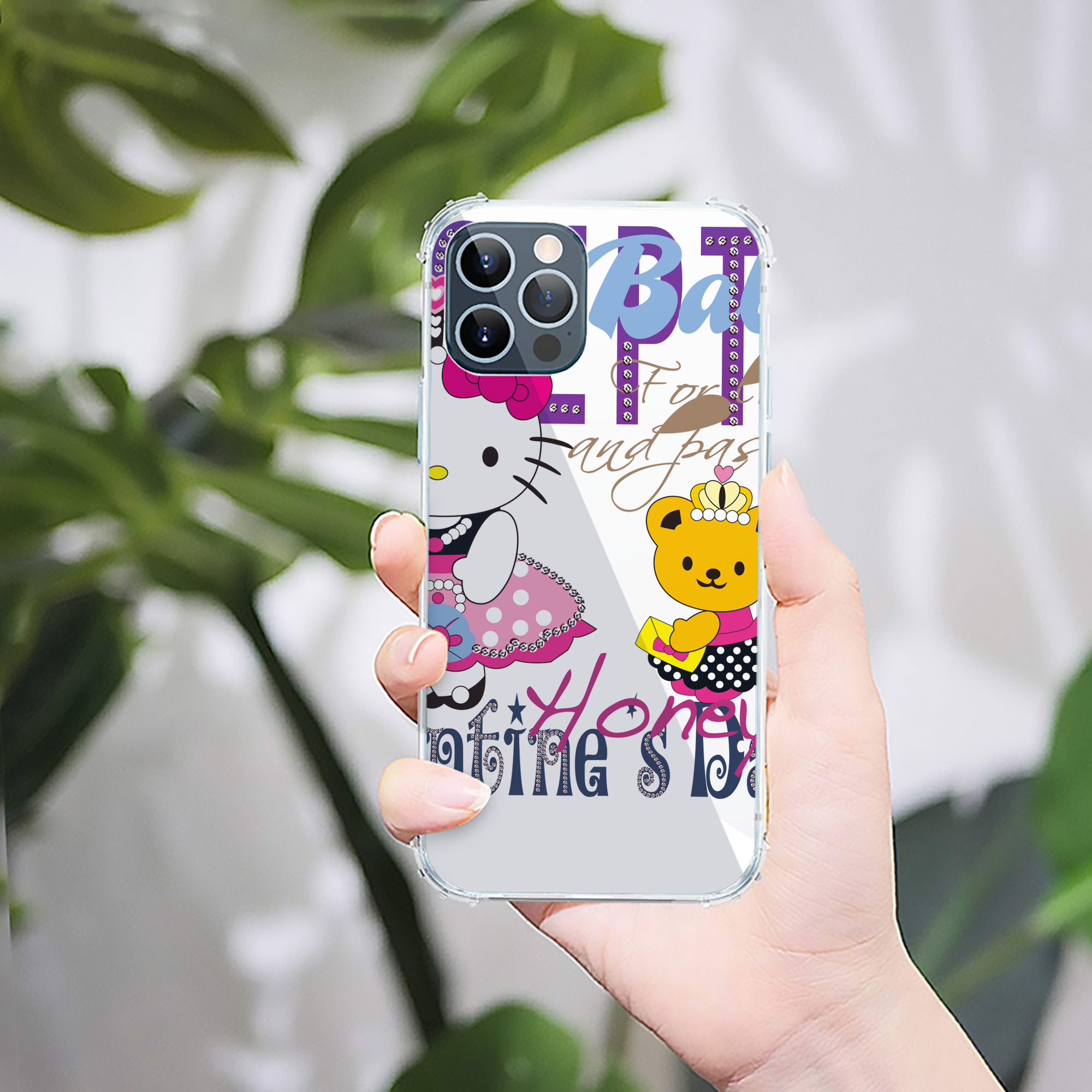 （画像用） Hello Kitty ハローキティ 【iPhone 12シリーズ対応】透明スマホケース（クリアソフトケース）